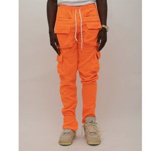 Nwt Hollywood Hunna Orange Fleece Cargo 